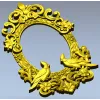 Овальная резная рамка с попугаями - STL модель для ЧПУ