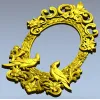Овальная резная рамка с попугаями - STL модель для ЧПУ