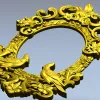 Овальная резная рамка с попугаями - STL модель для ЧПУ