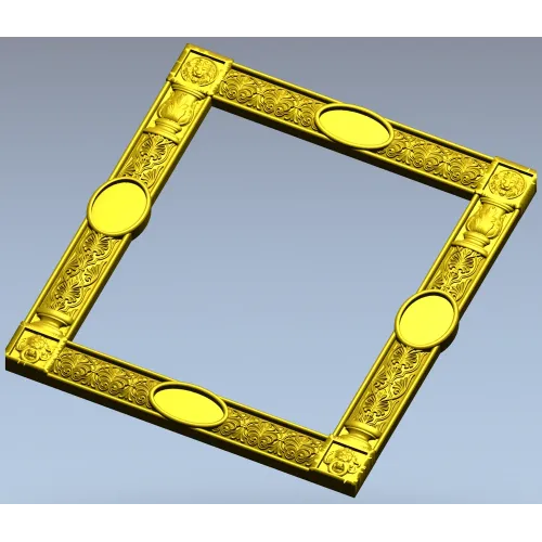 Regal Lion Medallion Frame - STL 3D model for CNC routers
