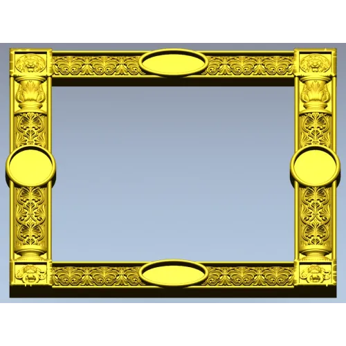 Regal Lion Medallion Frame - STL 3D model for CNC routers