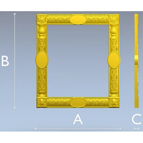 Regal Lion Medallion Frame - STL 3D model for CNC routers
