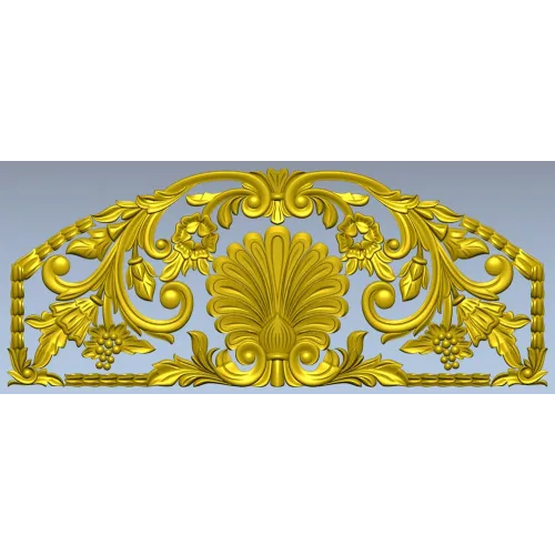 Seashell Rococo Crest - STL 3D model for CNC