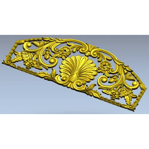 Seashell Rococo Crest - STL 3D model for CNC