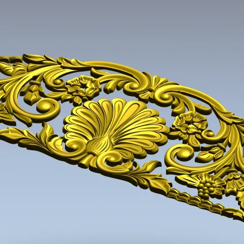 Seashell Rococo Crest - STL 3D model for CNC