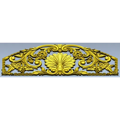Seashell Rococo Crest - STL 3D model for CNC
