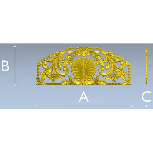 Seashell Rococo Crest - STL 3D model for CNC