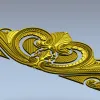 Baroque headboard crest STL 3D model for CNC carving