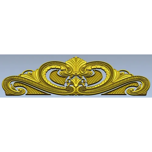 Baroque headboard crest STL 3D model for CNC carving