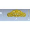 Baroque headboard crest STL 3D model for CNC carving
