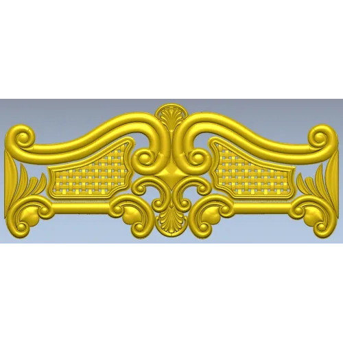Ornate Rococo Headboard Crest - STL 3D model for CNC