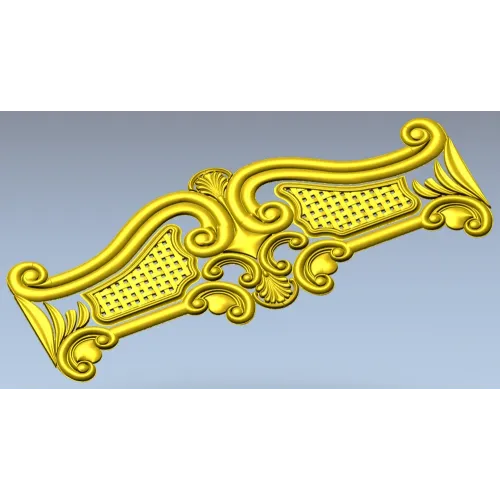 Ornate Rococo Headboard Crest - STL 3D model for CNC