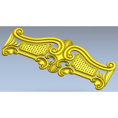 Ornate Rococo Headboard Crest - STL 3D model for CNC
