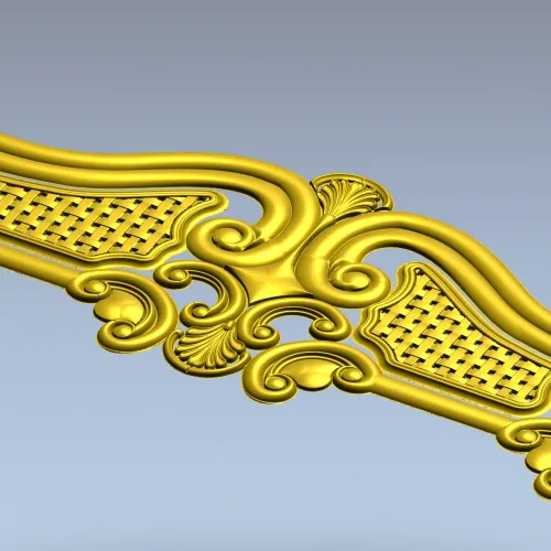 Ornate Rococo Headboard Crest - STL 3D model for CNC