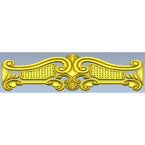 Ornate Rococo Headboard Crest - STL 3D model for CNC