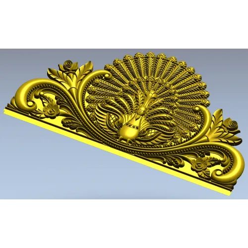 Резной картуш "Павлин" - 3D модель STL для ЧПУ