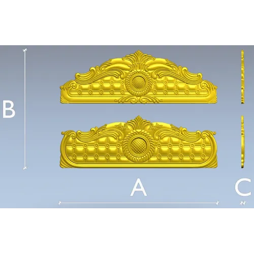 Baroque Headboard Relief STL for CNC