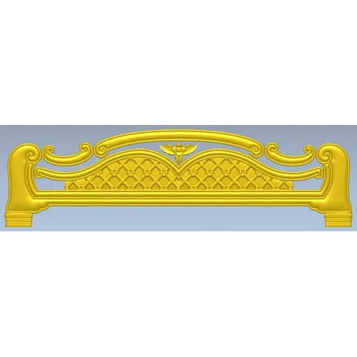 Ornate Arched Headboard STL for CNC - 3D Model for Wood Carving