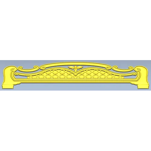 Ornate Arched Headboard STL for CNC - 3D Model for Wood Carving