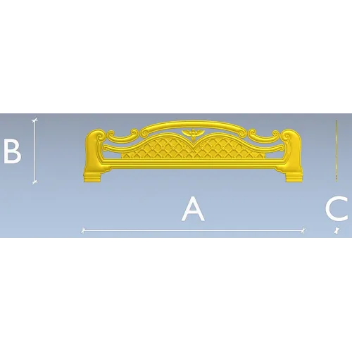 Ornate Arched Headboard STL for CNC - 3D Model for Wood Carving