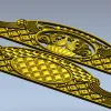 Headboard Frieze STL - Avian Cartouche & Tufted Medallion