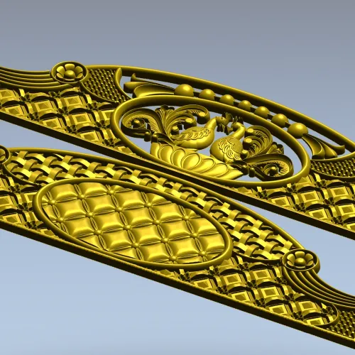 Headboard Frieze STL - Avian Cartouche & Tufted Medallion