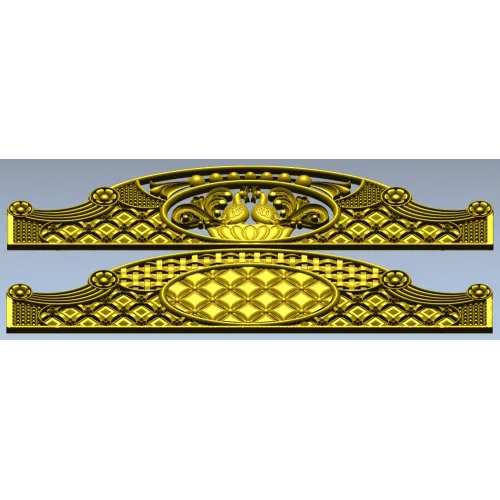 Headboard Frieze STL - Avian Cartouche & Tufted Medallion