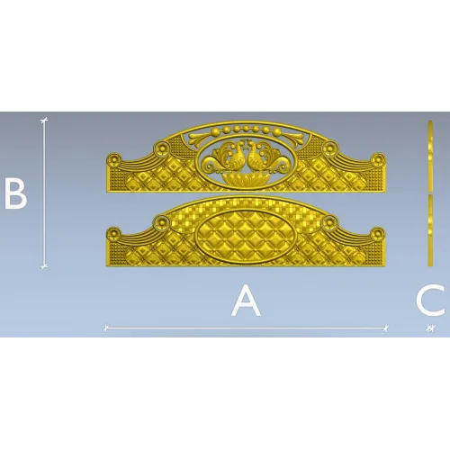 Headboard Frieze STL - Avian Cartouche & Tufted Medallion