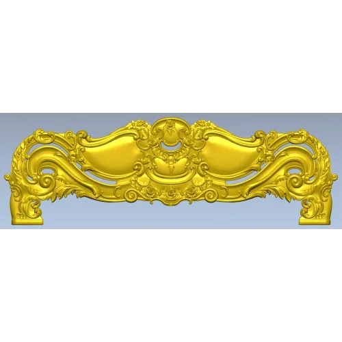 Ornate Rococo Headboard STL 3D Model for CNC