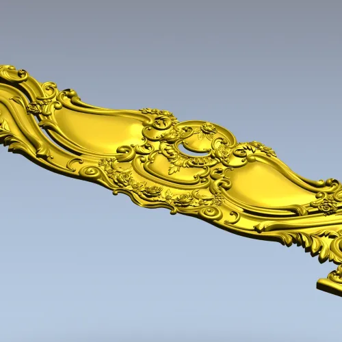 Ornate Rococo Headboard STL 3D Model for CNC