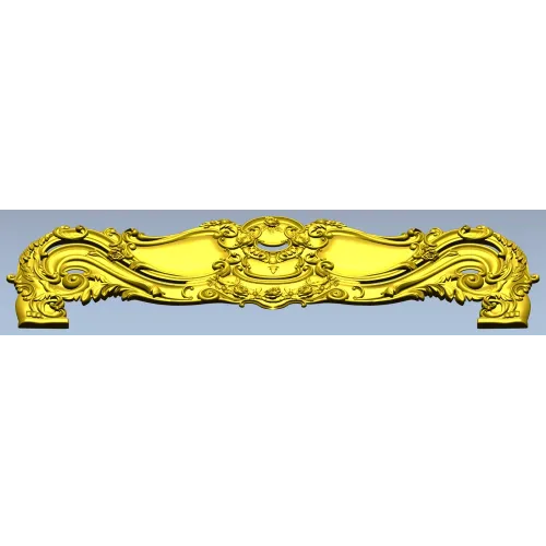 Ornate Rococo Headboard STL 3D Model for CNC