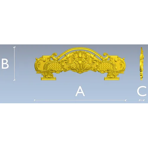 Викторианская корона - 3D модель STL для ЧПУ (спинка)