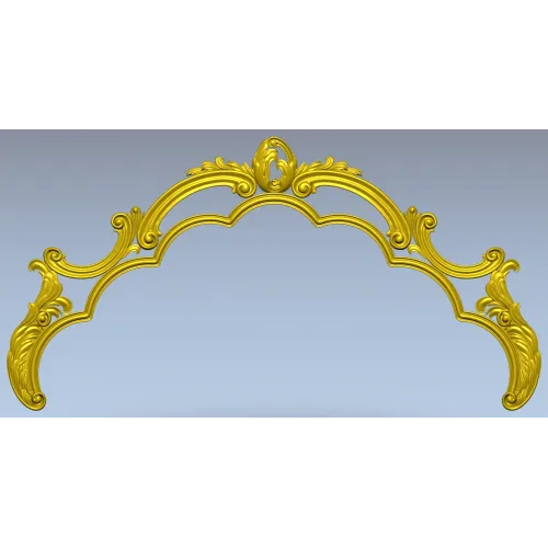 Rococo headboard crest STL for CNC
