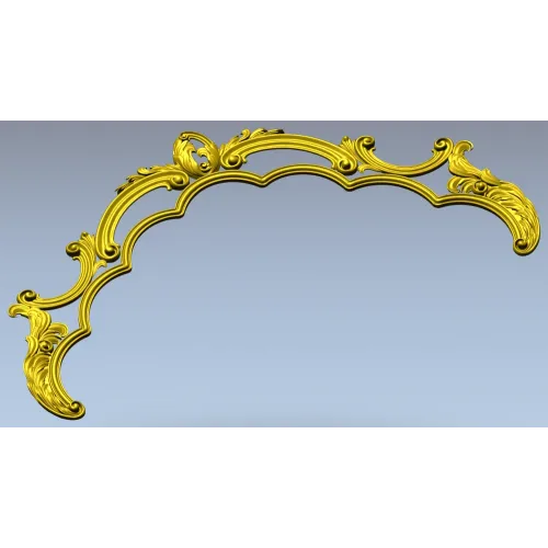 Rococo headboard crest STL for CNC