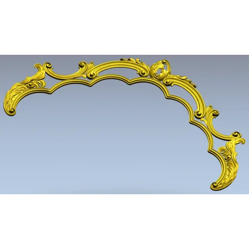 Rococo headboard crest STL for CNC