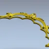 Rococo headboard crest STL for CNC