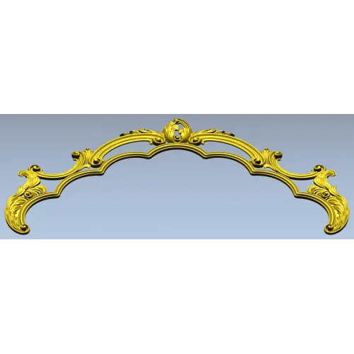 Rococo headboard crest STL for CNC