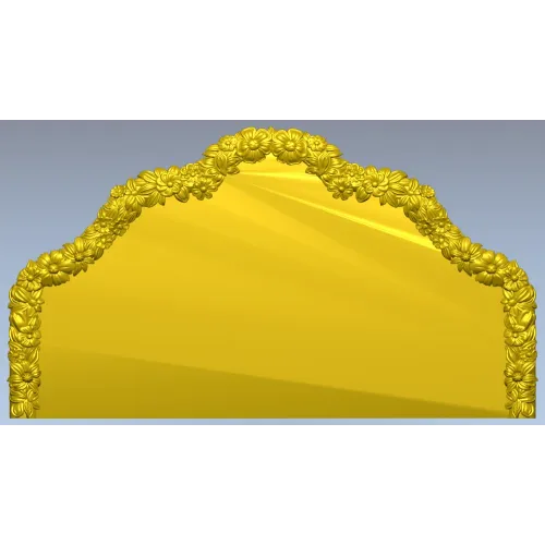 Floral Crest Headboard - STL 3D model for CNC milling