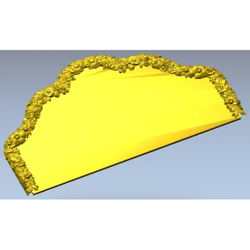 Floral Crest Headboard - STL 3D model for CNC milling