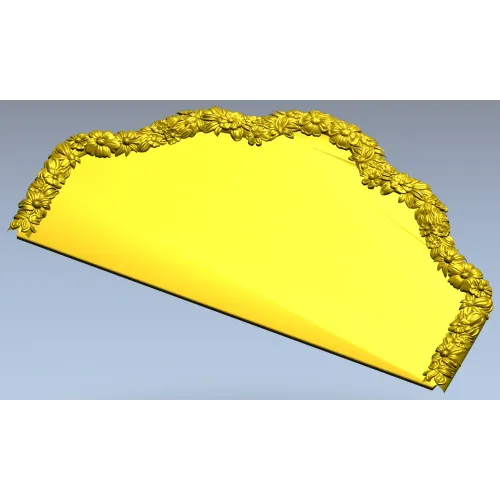 Floral Crest Headboard - STL 3D model for CNC milling