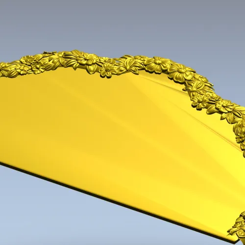 Floral Crest Headboard - STL 3D model for CNC milling