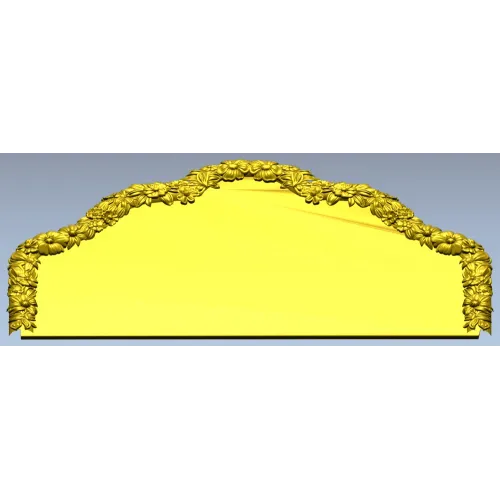 Floral Crest Headboard - STL 3D model for CNC milling