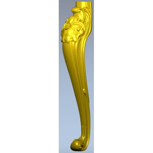 Rococo Rose Cabriole Leg STL for CNC