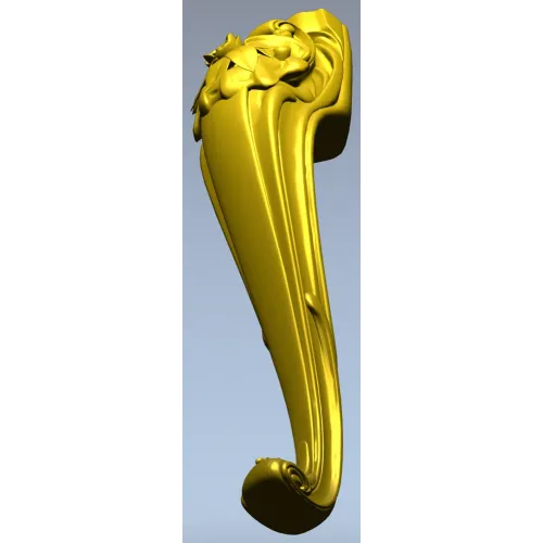 Rococo Rose Cabriole Leg STL for CNC