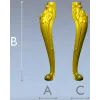 Rococo Rose Cabriole Leg STL for CNC
