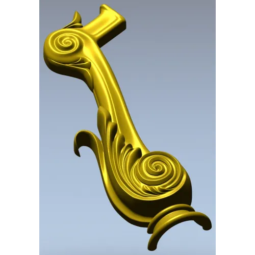 Acanthus Scroll Furniture Leg - STL 3D model for CNC