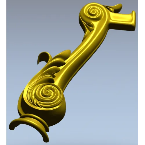 Acanthus Scroll Furniture Leg - STL 3D model for CNC