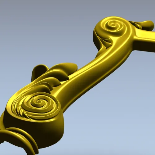 Acanthus Scroll Furniture Leg - STL 3D model for CNC