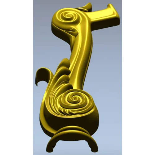 Acanthus Scroll Furniture Leg - STL 3D model for CNC