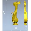 Acanthus Scroll Furniture Leg - STL 3D model for CNC